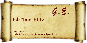 Góber Eliz névjegykártya